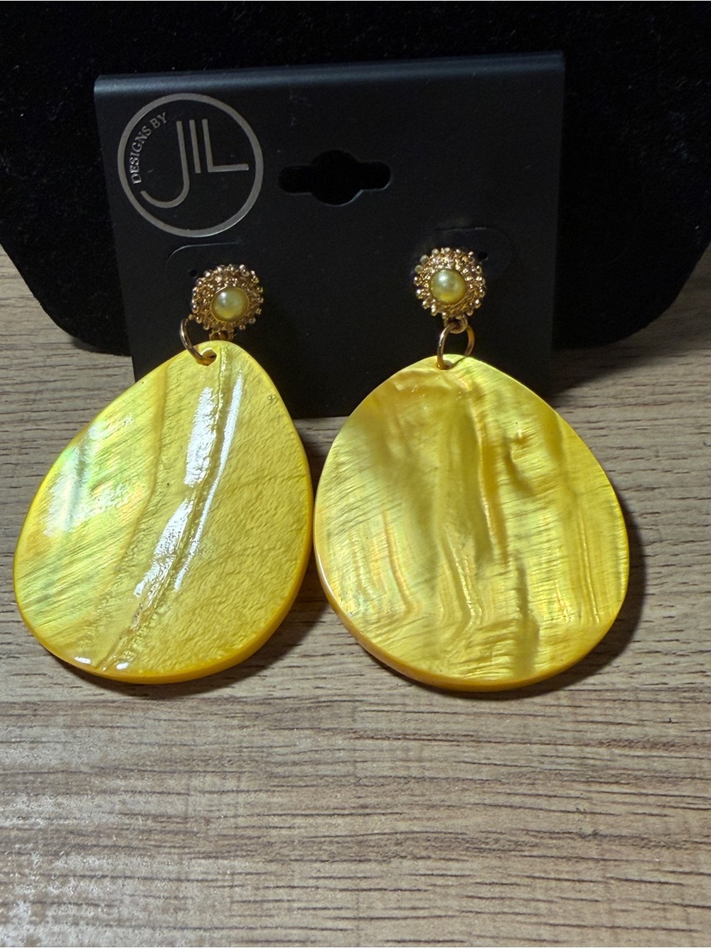 Designs By Jill Yellow Teardrop Dangle Earrings